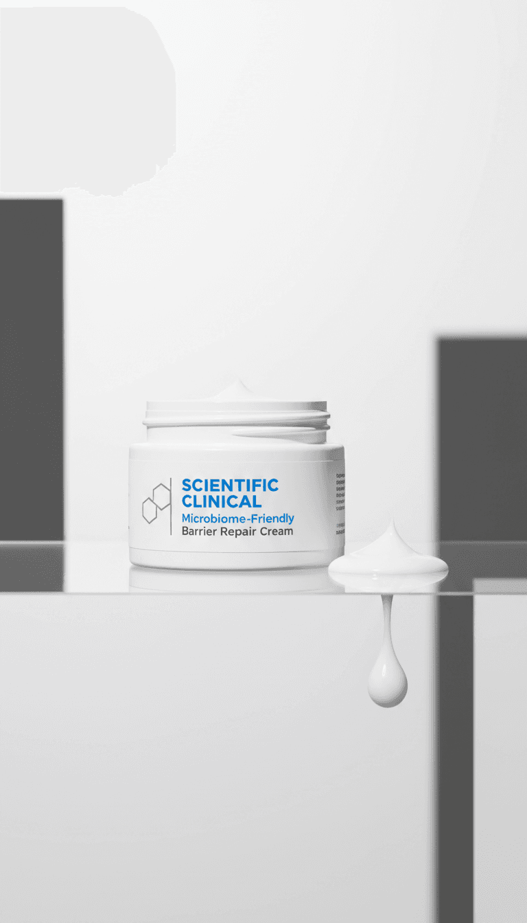 Microbiome-Friendly Barrier Repair Cream product presentation in clinical setting